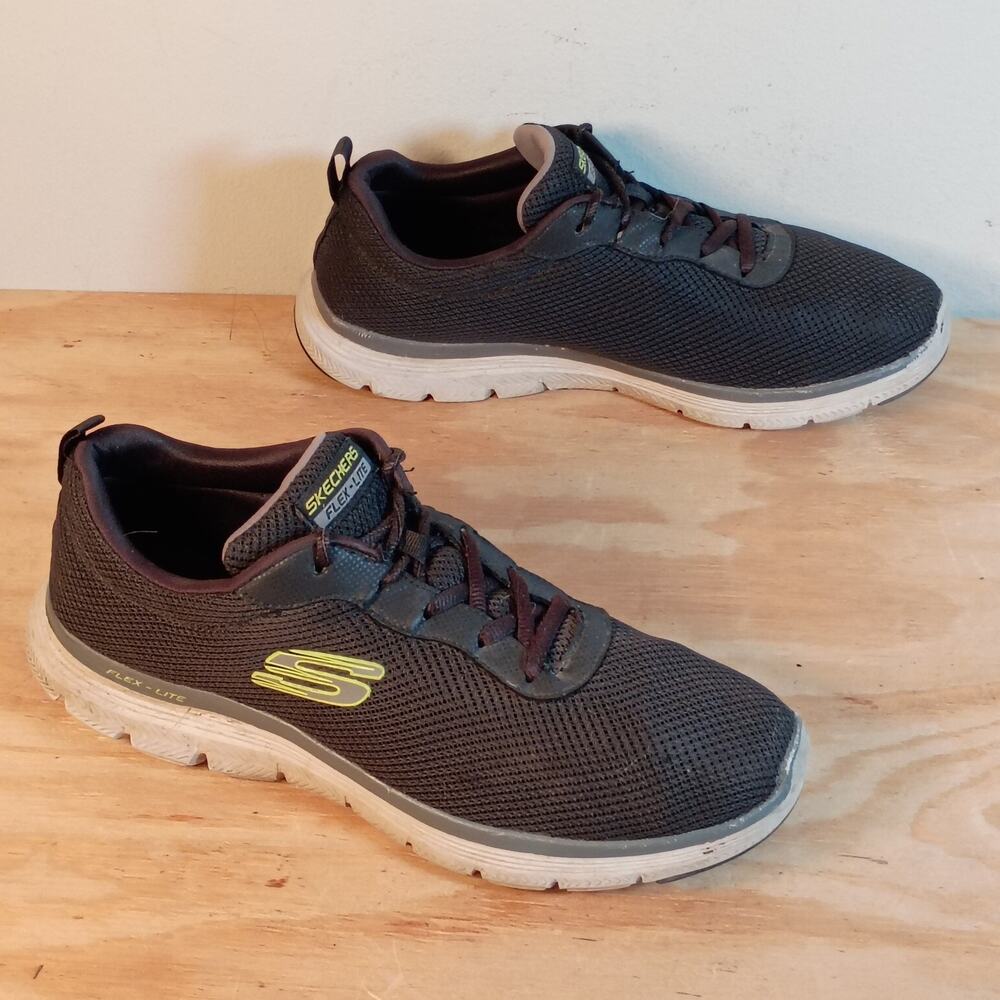 Skechers Flex-Lite Men's Size 12 Black Mesh Athletic Sneakers Shoes SN 16829